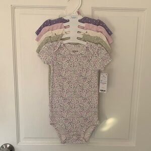 NWT Carter's Multicolor Floral and Solid Bodysuit Set